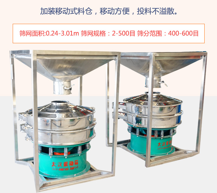加裝移動式料倉，移動方便，投料不溢散。